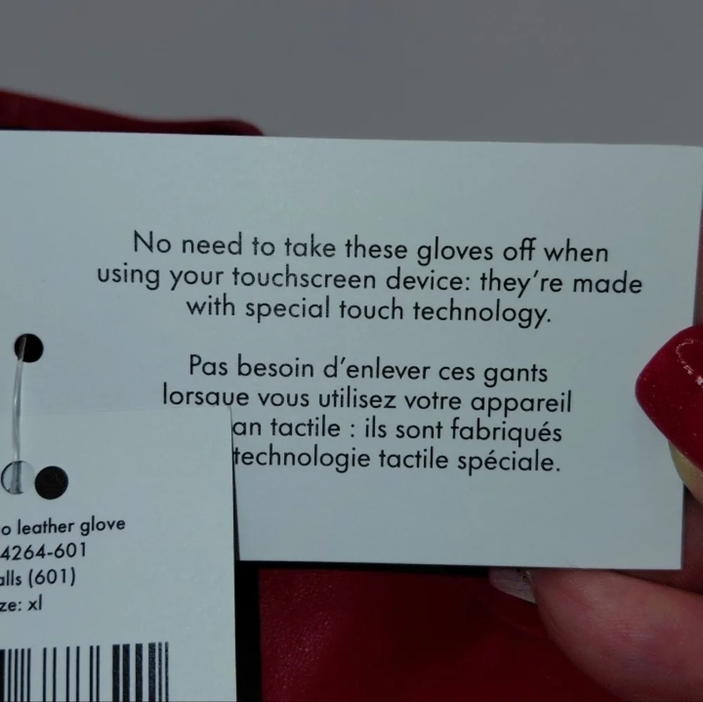 NWT Kate Spade Red Lambskin Leather gloves XL